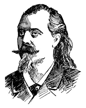 W. F. Cody, 1846-1917, bir Amerikalı gözlemci, Bizon avcısı ve Buffalo Bill's Wild West Show, Buffalo Bill, vintage çizgi çizme veya oyma illüstrasyon ünlü oluşturan şovmen olduğunu