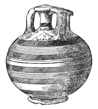 Vazo Mycenae, vintage oyulmuş şekilde bulundu