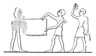 Müşteriye, vintage oyulmuş resimde gösterilen resim