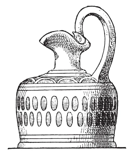 花瓶の香水 ヴィンテージには 図が刻まれています 古代アンティーク家族 1881 の私生活 — ストックベクタ