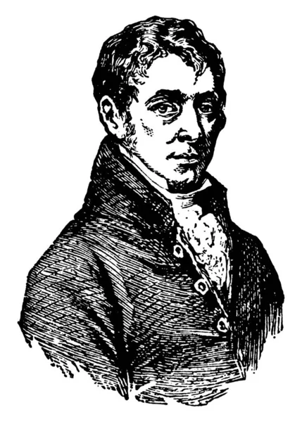 Sir Humphrey Davy 1778 1829 Ele Foi Químico Inventor Cornualha — Vetor de Stock