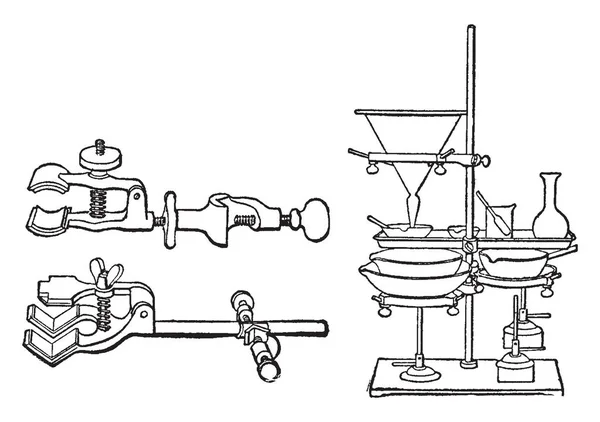 Első Kép Bilincsek Kémia Labs Hozzászokott Ragaszkodik Vizsgálati Csövek Egyéb — Stock Vector