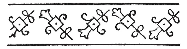 Турецкий Дизайн Пограничный Дизайн Винтажный Рисунок Линии Завивка — стоковый вектор