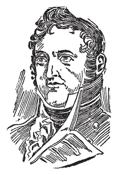 ジェイムズ ローレンス 1781 1813 彼はアメリカ海軍の軍人 ビンテージ ライン描画または彫刻の図 — ストックベクタ