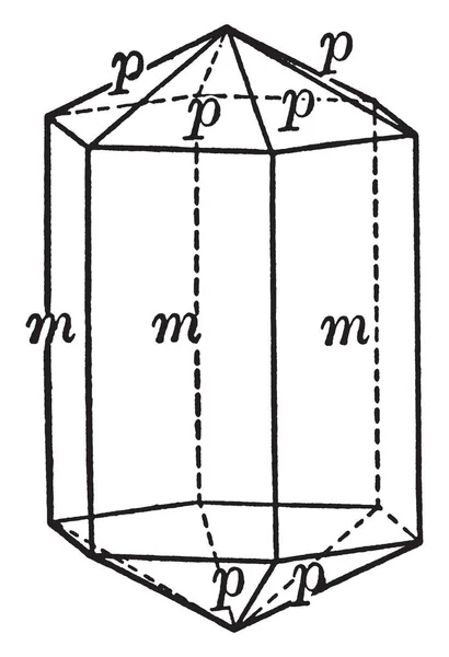 Este Diagrama Representa Cristal Beryl Desenho Linha Vintage Gravura Ilustração —  Vetores de Stock