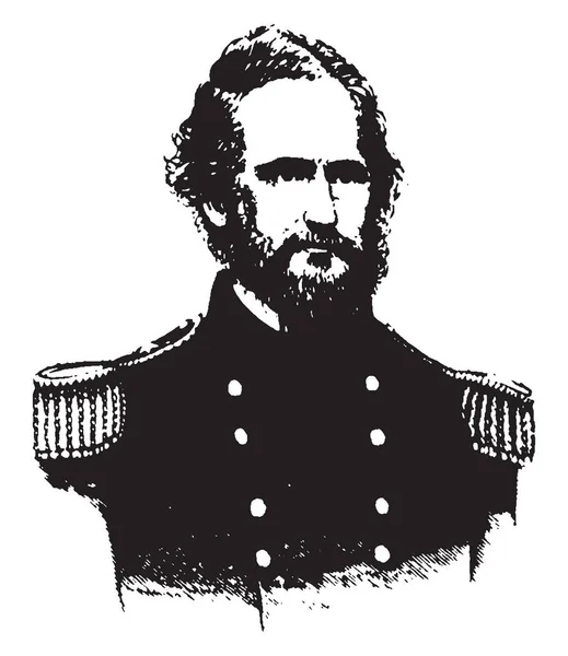Hauptmann Nathaniel Lyon 1818 1861 War Der Erste Gewerkschaftsgeneral Der — Stockvektor