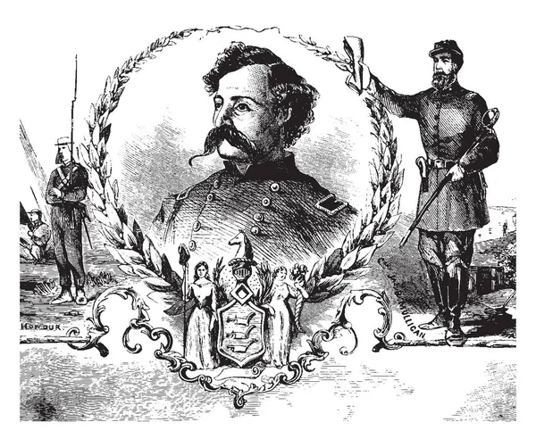 Theodore Runyon 1822 1896 Politico Diplomatico Generale Brigata Degli Stati — Vettoriale Stock