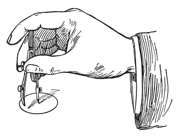 Zeichnung Kleiner Kreise Mit Bogeninstrument Das Mit Der Linken Hand — Stockvektor