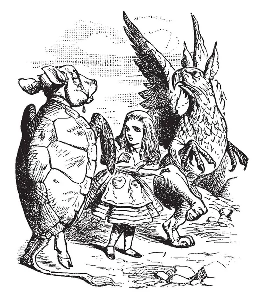 Маленька Дівчинка Черепахою Орлом Дівчинка Тримає Руку Талоні Орла Черепаха — стоковий вектор