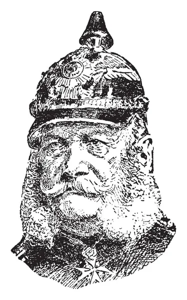 Guilherme 1797 1888 Ele Foi Rei Prússia Primeiro Imperador Alemão — Vetor de Stock