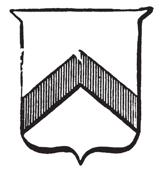 Heraldiek Chevron Hebben Lijnpatroon Enerzijds Vintage Lijntekening Gravure Illustratie — Stockvector