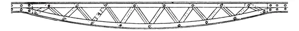 Esta Ilustração Representa Light Inverted Bow String Girder Desenho Linha — Vetor de Stock