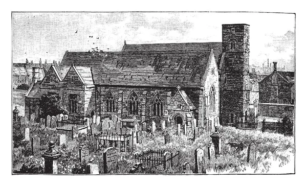 Église Monkey Mouth Sunderland Tyne Wear Angleterre Situé Près Rivière — Image vectorielle