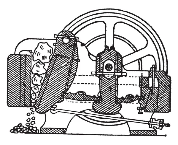 Esta Ilustración Representa Blake Ore Breaker Que Utiliza Molino Sello — Archivo Imágenes Vectoriales