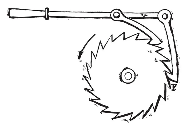 Ratchet Spaken Genom Garousse Vintage Ingraverad Illustration Industriella Encyklopedi Lami — Stock vektor