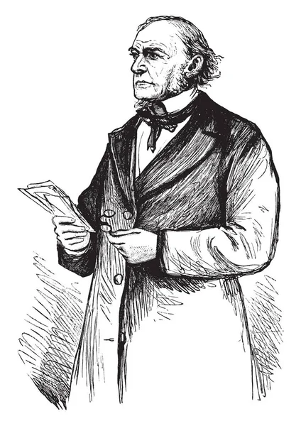 William Ewart Gladstone 1809 1898 Fue Estadista Liberal Británico Político — Archivo Imágenes Vectoriales