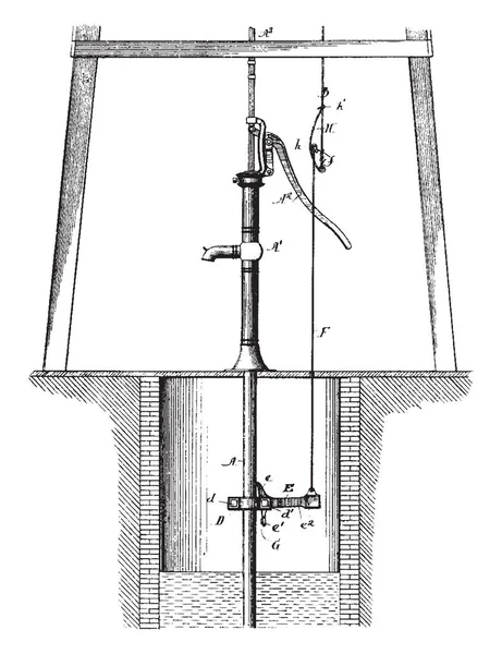 Esta Ilustración Representa Mecanismo Control Ventilación Para Bombas Dibujo Línea — Archivo Imágenes Vectoriales