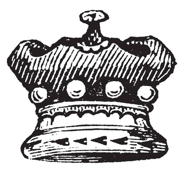 男爵科罗内是一个小皇冠 复古线图画或雕刻插图 — 图库矢量图片