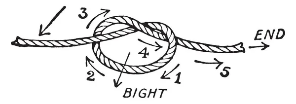 Вузол Метод Кріплення Або Закріплення Лінійного Матеріалу Такого Мотузка Шляхом — стоковий вектор