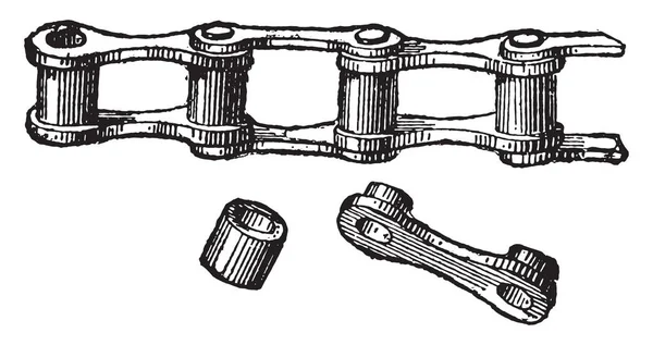 Masivní Řetězy Vintage Ryté Ilustrace Průmyslové Encyklopedii Lami 1875 — Stockový vektor