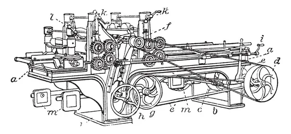 Ілюстрація Являє Собою Стругальну Машину Яка Використовується Стругання Великих Блоків — стоковий вектор