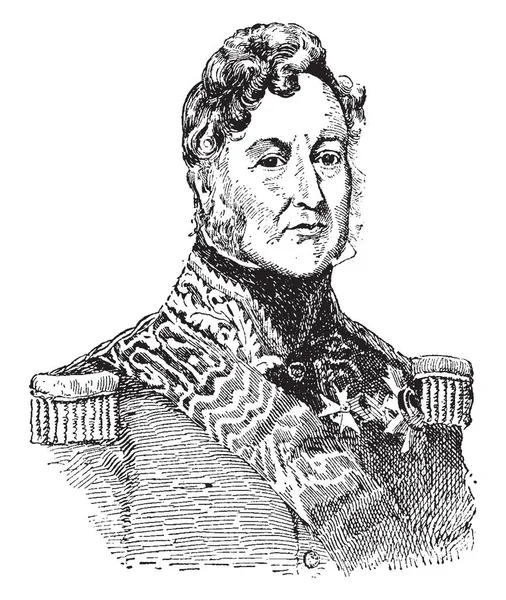 Louis Philippe War Der König Von Frankreich Vintage Line Drawing — Stockvektor