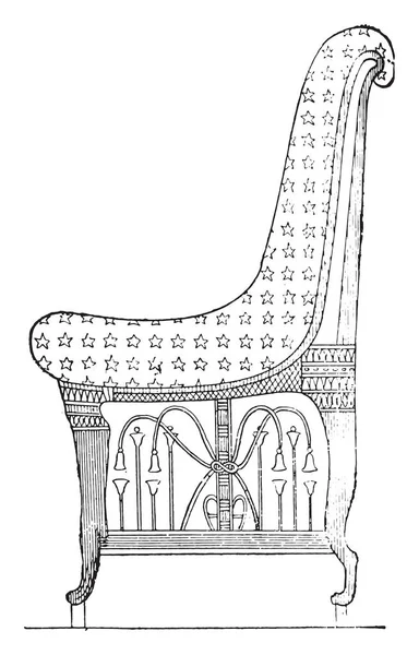 Sillón Egipcio Ilustración Grabada Vintage Vida Privada Antigua Familia Antigua — Archivo Imágenes Vectoriales