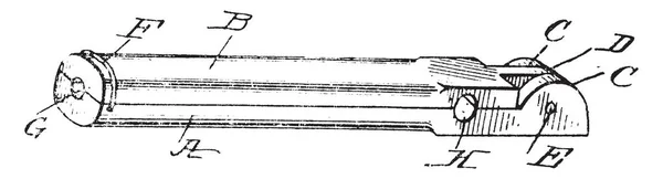 此插图代表线切割机 复古线条绘制或雕刻插图 — 图库矢量图片
