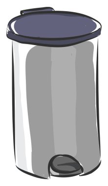 Gümüş Paslanmaz çelik çöp wh üzerinde illüstrasyon renk vektör olabilir