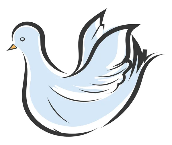Světle modrá a bílá holubice se žlutým zobákem ilustrace o — Stockový vektor