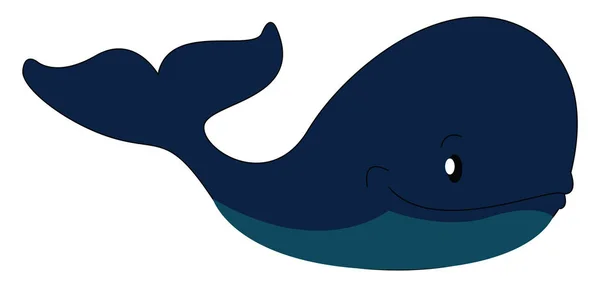 Grande baleia azul ilustração impressão vetor no fundo branco — Vetor de Stock