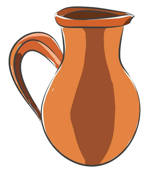 Wine jug made from clay illustration color vector on white backg — Stock Vector