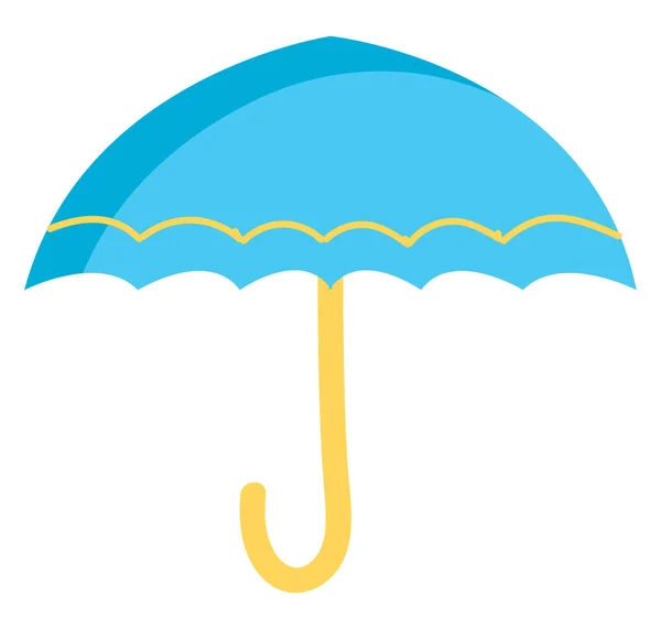 Paraguas azul y amarillo ilustración vector de color en la espalda blanca — Archivo Imágenes Vectoriales