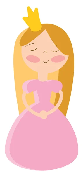 Retrato del feliz vector princesa o ilustración en color — Vector de stock