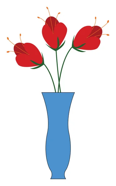 Een rode bloemboeket vector of kleur illustratie — Stockvector