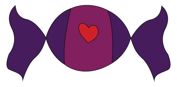 Фиолетовый и фиолетовый свечи с красным вектором сердца иллюстрация на wh — стоковый вектор
