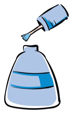 Beyaz arka planda açık mavi oje vektör illüstrasyon 