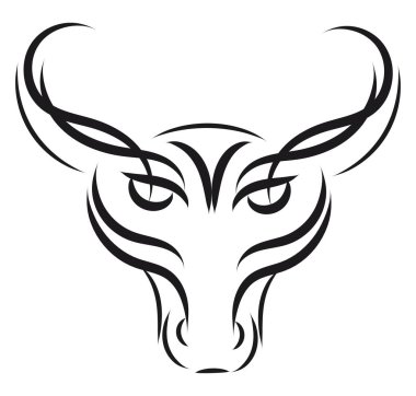 Taurus burç işareti vektör il basit siyah ve beyaz kroki