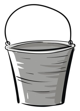 Beyaz arka planda gri kova basit vektör Illustration 