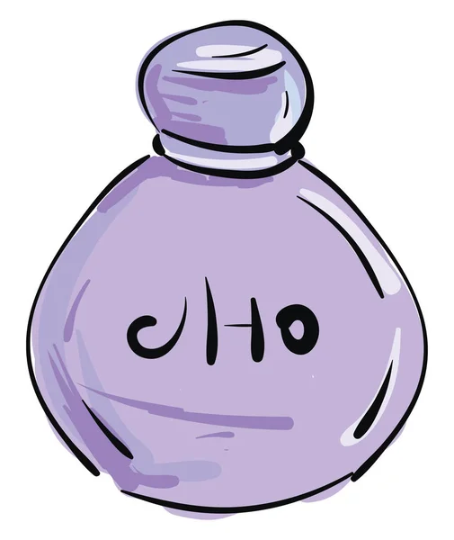 Viola profumo bottiglia vettoriale illustrazione su sfondo bianco — Vettoriale Stock