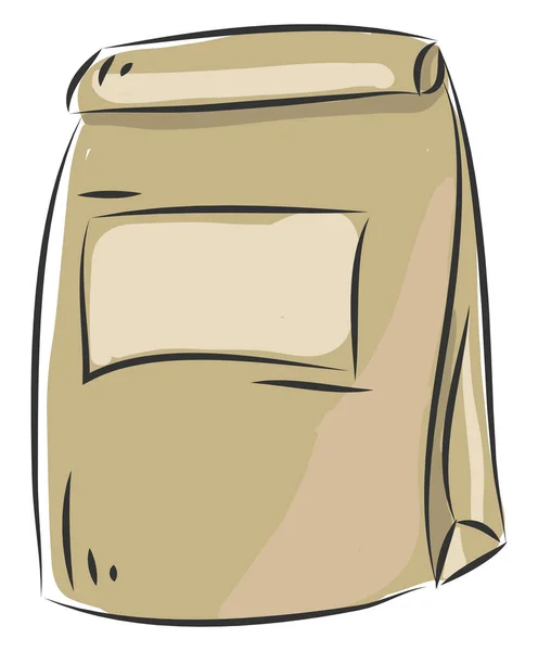 Simples bege paperbag vetor ilustração no fundo branco —  Vetores de Stock