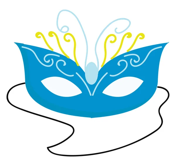 Векторная иллюстрация синей карнавальной маски на белом фоне — стоковый вектор