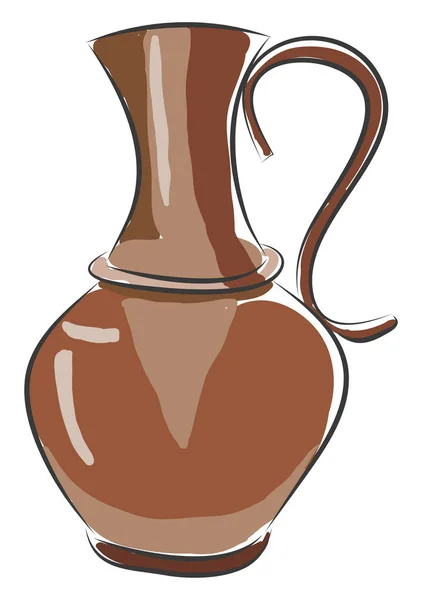 Marrón antiguo jarra vector ilustración sobre fondo blanco — Vector de stock