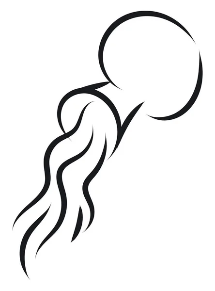 Desenho simples de tatuagem preto e branco do signo do horóscopo do aquário —  Vetores de Stock