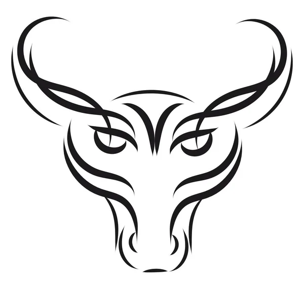 Esquisse simple en noir et blanc du vecteur de signe horoscope taurus il — Image vectorielle