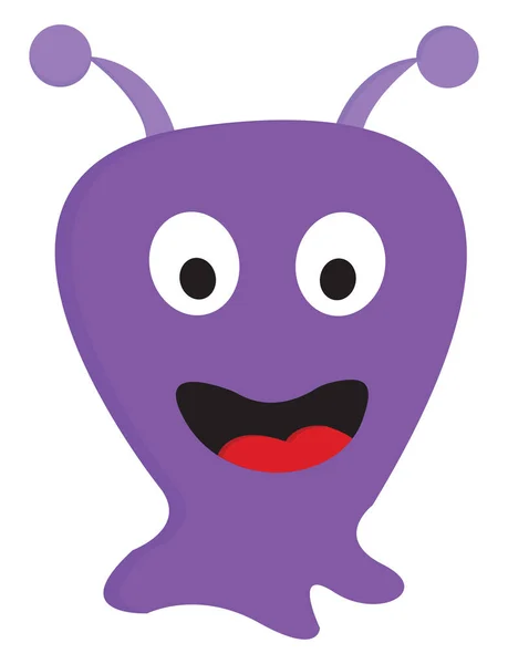 Happy Purple BLOB monster vector illustratie op witte backgroun — Stockvector