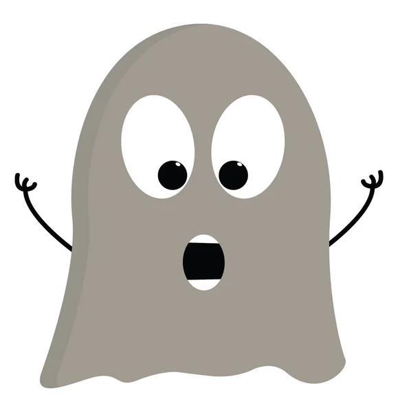 Illustrazione vettoriale fantasma scarry grigio chiaro su sfondo bianco — Vettoriale Stock