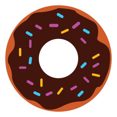 Renkli spr ile bir çikolata krem çörek vektör Illustration