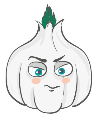 Beyaz ba kaş illüstrasyon renk vektör ile kızgın sarımsak