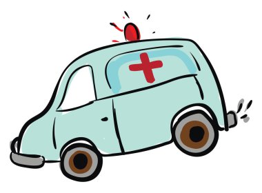 Ambulans araba kroki illüstrasyon renk vektör